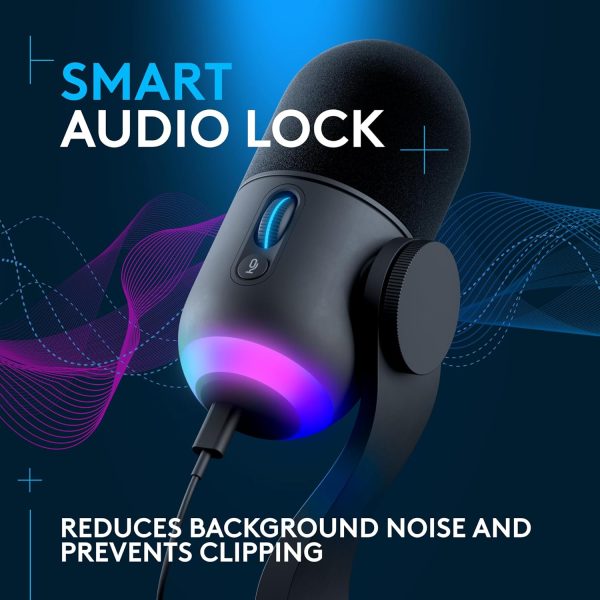 Logitech G Yeti GX Dynamic RGB Gaming Microphone, Podcast Microphone with LIGHTSYNC, Blue VOICE, G HUB Control, USB Plug and Play - Black - Image 5