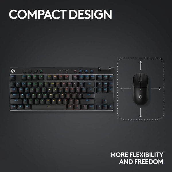 Logitech G PRO X TKL LIGHTSPEED Wireless Gaming Keyboard, Ultra-Portable Tenkeyless Design, LIGHTSYNC RGB, PBT keycaps, Tactile Switches (GX Brown) - White - Image 25