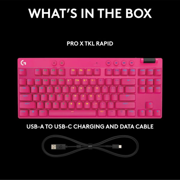 Logitech G PRO X TKL LIGHTSPEED Wireless Gaming Keyboard, Ultra-Portable Tenkeyless Design, LIGHTSYNC RGB, PBT keycaps, Tactile Switches (GX Brown) - White - Image 63