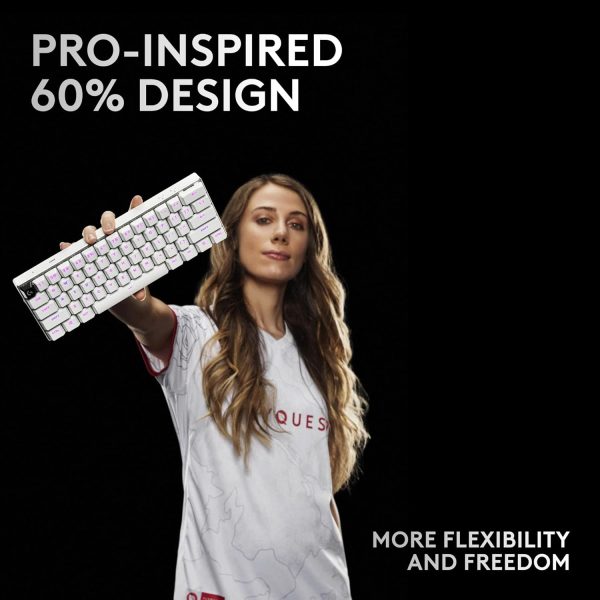 Logitech G PRO X TKL LIGHTSPEED Wireless Gaming Keyboard, Ultra-Portable Tenkeyless Design, LIGHTSYNC RGB, PBT keycaps, Tactile Switches (GX Brown) - White - Image 79