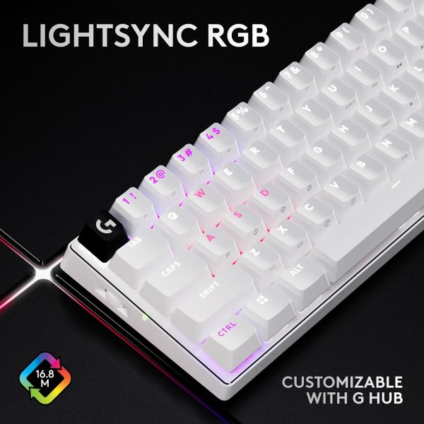 Logitech G PRO X TKL LIGHTSPEED Wireless Gaming Keyboard, Ultra-Portable Tenkeyless Design, LIGHTSYNC RGB, PBT keycaps, Tactile Switches (GX Brown) - White - Image 81