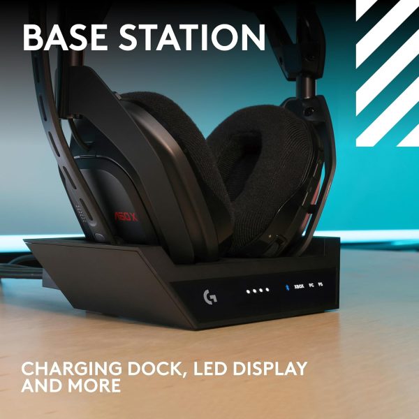 Logitech G Astro A50 X Omni-Platform Wireless Gaming Headset + Base Station for PS5, Xbox, PC: PLAYSYNC Video & Audio Switcher, HDMI 2.1 4K 120Hz VRR, &lt24 bit/48 kHz, 24hr Battery, 2.4GHz &amp BT - Black - Image 6