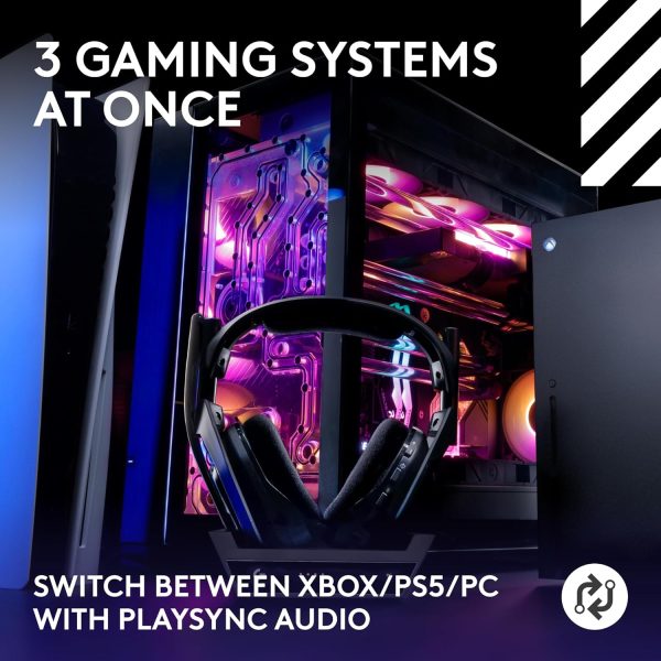 Logitech G Astro A50 X Omni-Platform Wireless Gaming Headset + Base Station for PS5, Xbox, PC: PLAYSYNC Video & Audio Switcher, HDMI 2.1 4K 120Hz VRR, &lt24 bit/48 kHz, 24hr Battery, 2.4GHz &amp BT - Black - Image 13