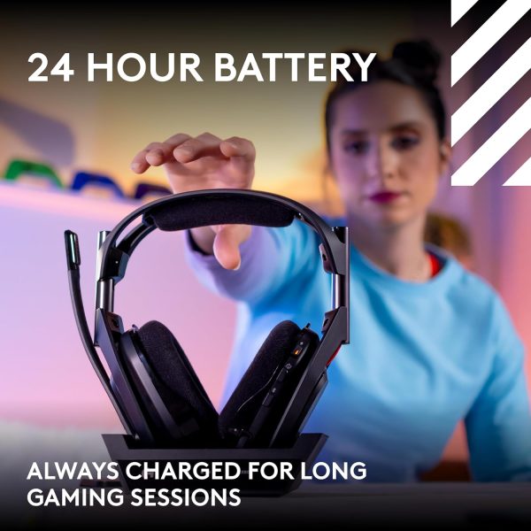 Logitech G Astro A50 X Omni-Platform Wireless Gaming Headset + Base Station for PS5, Xbox, PC: PLAYSYNC Video & Audio Switcher, HDMI 2.1 4K 120Hz VRR, &lt24 bit/48 kHz, 24hr Battery, 2.4GHz &amp BT - Black - Image 19