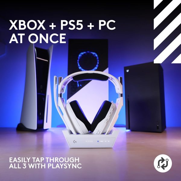 Logitech G Astro A50 X Omni-Platform Wireless Gaming Headset + Base Station for PS5, Xbox, PC: PLAYSYNC Video & Audio Switcher, HDMI 2.1 4K 120Hz VRR, &lt24 bit/48 kHz, 24hr Battery, 2.4GHz &amp BT - Black - Image 24
