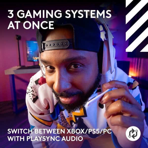 Logitech G Astro A50 X Omni-Platform Wireless Gaming Headset + Base Station for PS5, Xbox, PC: PLAYSYNC Video & Audio Switcher, HDMI 2.1 4K 120Hz VRR, &lt24 bit/48 kHz, 24hr Battery, 2.4GHz &amp BT - Black - Image 35