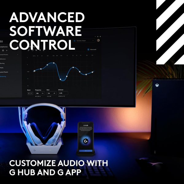 Logitech G Astro A50 X Omni-Platform Wireless Gaming Headset + Base Station for PS5, Xbox, PC: PLAYSYNC Video & Audio Switcher, HDMI 2.1 4K 120Hz VRR, &lt24 bit/48 kHz, 24hr Battery, 2.4GHz &amp BT - Black - Image 42
