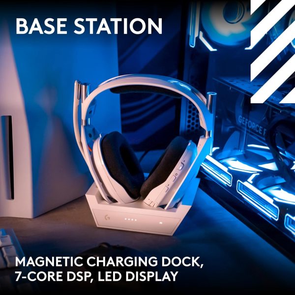 Logitech G Astro A50 X Omni-Platform Wireless Gaming Headset + Base Station for PS5, Xbox, PC: PLAYSYNC Video & Audio Switcher, HDMI 2.1 4K 120Hz VRR, &lt24 bit/48 kHz, 24hr Battery, 2.4GHz &amp BT - Black - Image 43