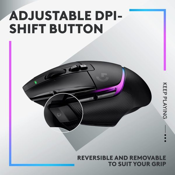 Logitech G502 X Plus Wireless Gaming Mouse - LIGHTSPEED Optical, LIGHTFORCE Switches, LIGHTSYNC RGB, HERO 25K Sensor for PC/Mac - Black - Image 10