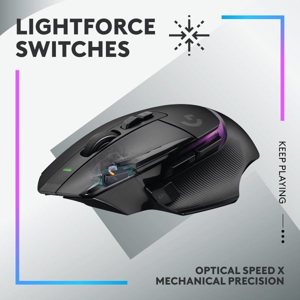 Logitech G502 X Plus Wireless Gaming Mouse - LIGHTSPEED Optical, LIGHTFORCE Switches, LIGHTSYNC RGB, HERO 25K Sensor for PC/Mac - Black - Image 15