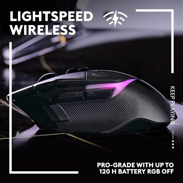 Logitech G502 X Plus Wireless Gaming Mouse - LIGHTSPEED Optical, LIGHTFORCE Switches, LIGHTSYNC RGB, HERO 25K Sensor for PC/Mac - Black - Image 16