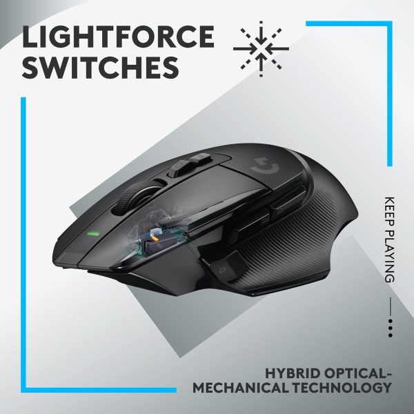 Logitech G502 X Plus Wireless Gaming Mouse - LIGHTSPEED Optical, LIGHTFORCE Switches, LIGHTSYNC RGB, HERO 25K Sensor for PC/Mac - Black - Image 32