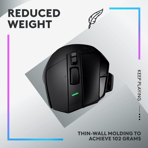 Logitech G502 X Plus Wireless Gaming Mouse - LIGHTSPEED Optical, LIGHTFORCE Switches, LIGHTSYNC RGB, HERO 25K Sensor for PC/Mac - Black - Image 37