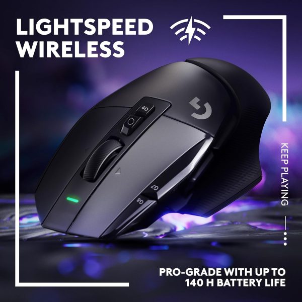 Logitech G502 X Plus Wireless Gaming Mouse - LIGHTSPEED Optical, LIGHTFORCE Switches, LIGHTSYNC RGB, HERO 25K Sensor for PC/Mac - Black - Image 54