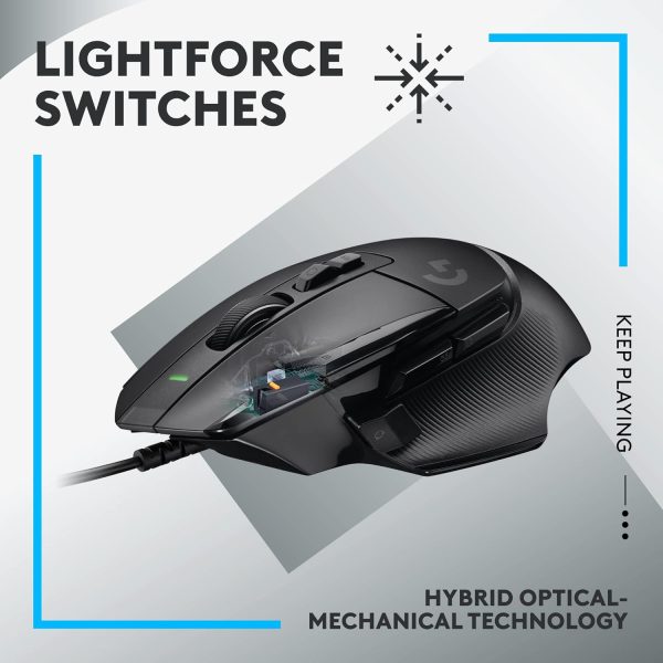 Logitech G502 X Plus Wireless Gaming Mouse - LIGHTSPEED Optical, LIGHTFORCE Switches, LIGHTSYNC RGB, HERO 25K Sensor for PC/Mac - Black - Image 63