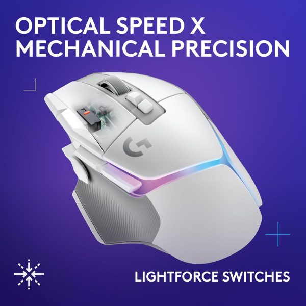 Logitech G502 X Plus Wireless Gaming Mouse - LIGHTSPEED Optical, LIGHTFORCE Switches, LIGHTSYNC RGB, HERO 25K Sensor for PC/Mac - Black - Image 82