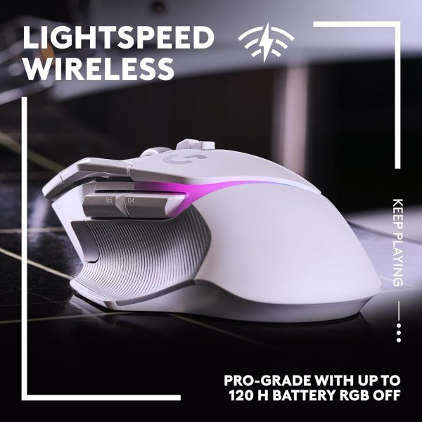 Logitech G502 X Plus Wireless Gaming Mouse - LIGHTSPEED Optical, LIGHTFORCE Switches, LIGHTSYNC RGB, HERO 25K Sensor for PC/Mac - Black - Image 94