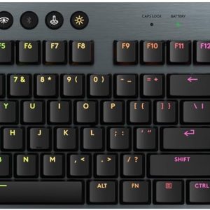 Logitech G915 X Lightspeed Wireless Mechanical Gaming Keyboard, Double-Shot PBT Keycaps, Fully Programmable Keys, RGB Backlit Mac/PC Gaming Keyboards, Aluminum Finish, GL Tactile Switches, Black