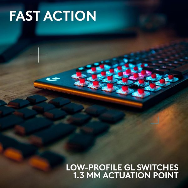 Logitech G915 X Lightspeed Wireless Mechanical Gaming Keyboard, Double-Shot PBT Keycaps, Fully Programmable Keys, RGB Backlit Mac/PC Gaming Keyboards, Aluminum Finish, GL Tactile Switches, Black - Image 3