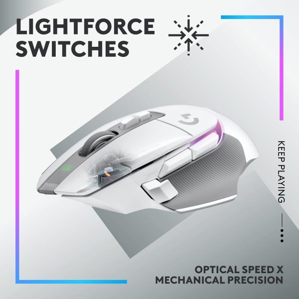 Logitech G502 X Plus Wireless Gaming Mouse - LIGHTSPEED Optical, LIGHTFORCE Switches, LIGHTSYNC RGB, HERO 25K Sensor for PC/Mac - Black - Image 111