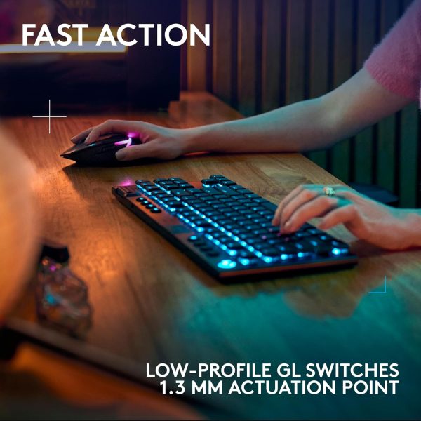 Logitech G915 X Lightspeed Wireless Mechanical Gaming Keyboard, Double-Shot PBT Keycaps, Fully Programmable Keys, RGB Backlit Mac/PC Gaming Keyboards, Aluminum Finish, GL Tactile Switches, Black - Image 12