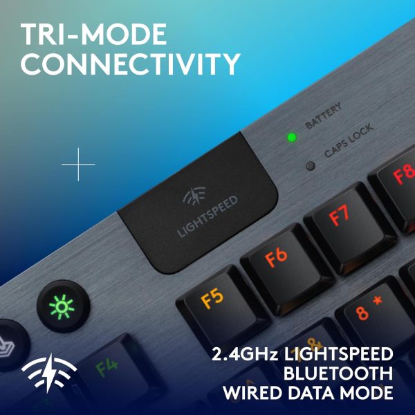 Logitech G915 X Lightspeed Wireless Mechanical Gaming Keyboard, Double-Shot PBT Keycaps, Fully Programmable Keys, RGB Backlit Mac/PC Gaming Keyboards, Aluminum Finish, GL Tactile Switches, Black - Image 14