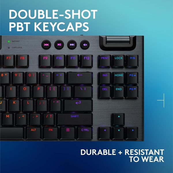 Logitech G915 X Lightspeed Wireless Mechanical Gaming Keyboard, Double-Shot PBT Keycaps, Fully Programmable Keys, RGB Backlit Mac/PC Gaming Keyboards, Aluminum Finish, GL Tactile Switches, Black - Image 16