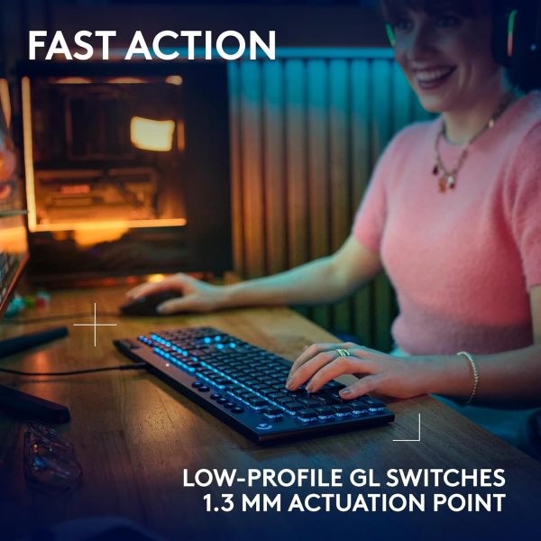 Logitech G915 X Lightspeed Wireless Mechanical Gaming Keyboard, Double-Shot PBT Keycaps, Fully Programmable Keys, RGB Backlit Mac/PC Gaming Keyboards, Aluminum Finish, GL Tactile Switches, Black - Image 22