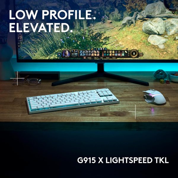 Logitech G915 X Lightspeed Wireless Mechanical Gaming Keyboard, Double-Shot PBT Keycaps, Fully Programmable Keys, RGB Backlit Mac/PC Gaming Keyboards, Aluminum Finish, GL Tactile Switches, Black - Image 29