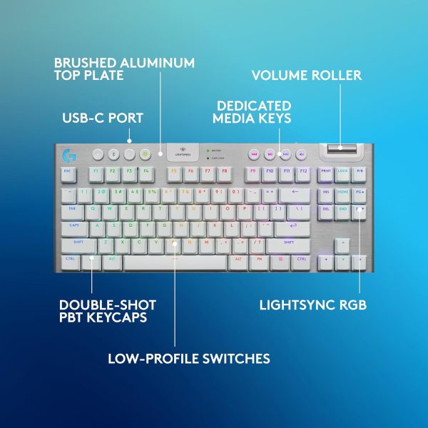 Logitech G915 X Lightspeed Wireless Mechanical Gaming Keyboard, Double-Shot PBT Keycaps, Fully Programmable Keys, RGB Backlit Mac/PC Gaming Keyboards, Aluminum Finish, GL Tactile Switches, Black - Image 33