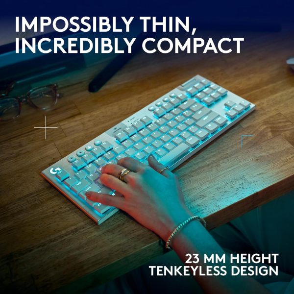 Logitech G915 X Lightspeed Wireless Mechanical Gaming Keyboard, Double-Shot PBT Keycaps, Fully Programmable Keys, RGB Backlit Mac/PC Gaming Keyboards, Aluminum Finish, GL Tactile Switches, Black - Image 35