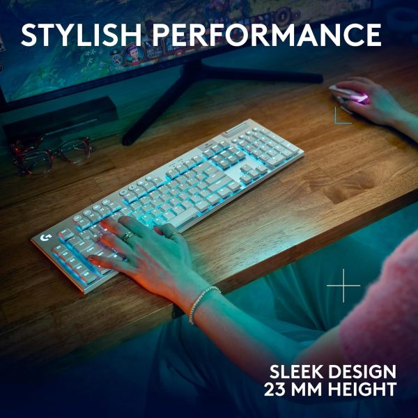 Logitech G915 X Lightspeed Wireless Mechanical Gaming Keyboard, Double-Shot PBT Keycaps, Fully Programmable Keys, RGB Backlit Mac/PC Gaming Keyboards, Aluminum Finish, GL Tactile Switches, Black - Image 44